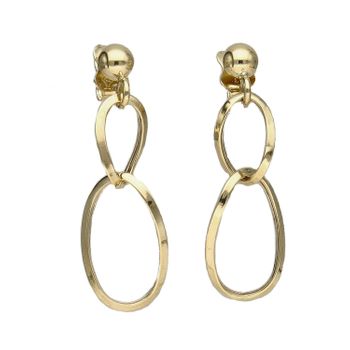 Złote kolczyki dwa wiszące kółka o falistej formie KL 10008.jpg